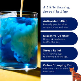 Herbs & Kettles Blue Chai aroma blends bergamot and bright citrus.