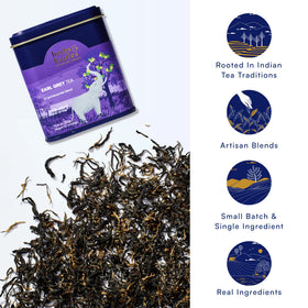 Herbs & Kettles Earl Grey bergamot oil swirl capturing bright citrus aroma