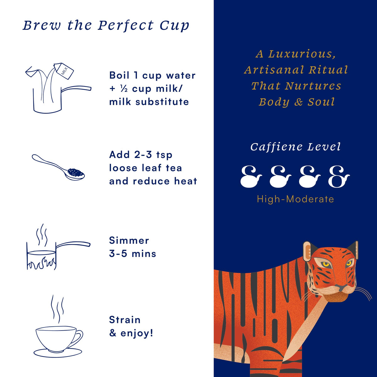 Herbs & Kettles Rose Cardamom Chai cinnamon, cloves and ginger add depth to each cup.
