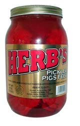 Herbs Pickled Pigs Feet jar ready-to-eat tangy snack with protein