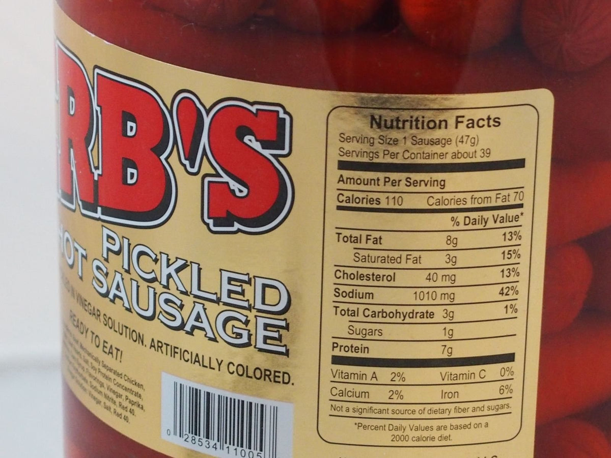 Herbs Red Hot Pickled Sausage in backyard barbecue setting