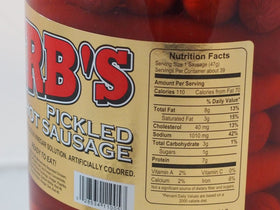 Herbs Red Hot Pickled Sausage in backyard barbecue setting