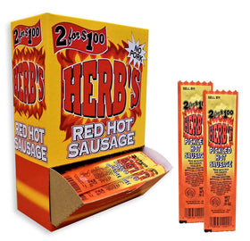 Herbs Red Hot Sausage 50ct product pack—bold flavor for quick weeknight meals.