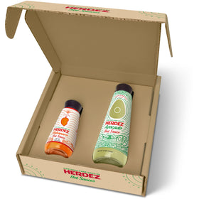 HERDEZ Avocado Hot Sauce bottle front view with creamy heat for breakfasts