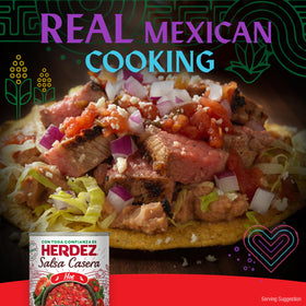 Herdez Salsa Casera Hot bowl-serve invites savory dipping and toppings.