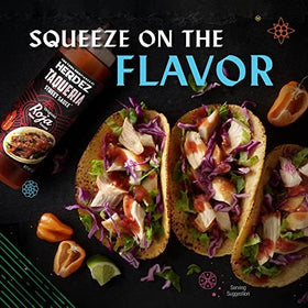 Herdez Taqueria Verde bottle enhances enchiladas with tomatillo brightness.