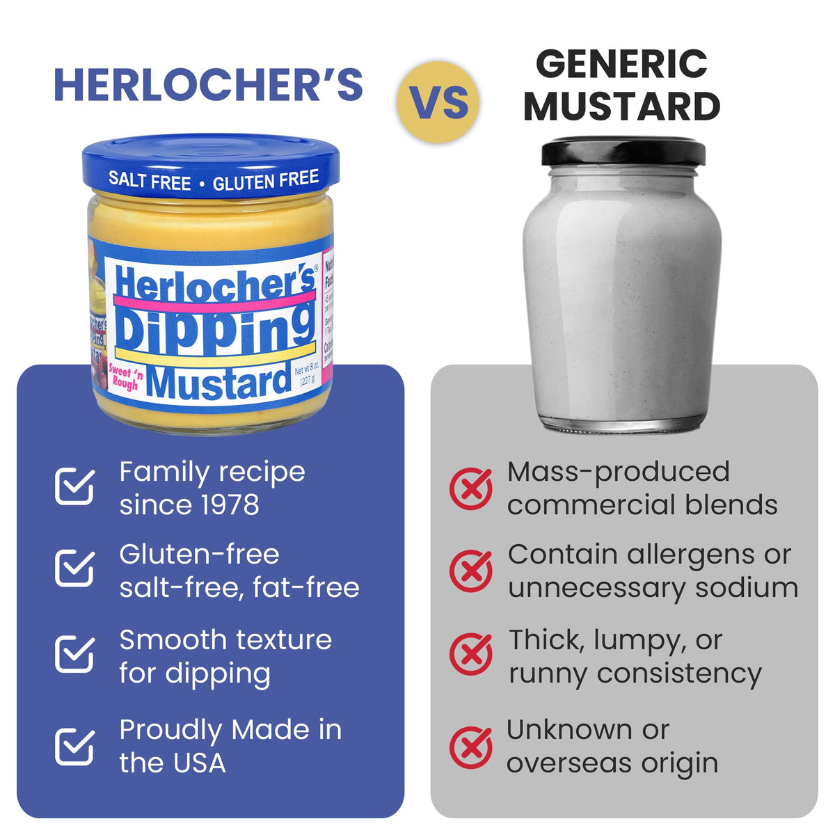 Herlocher's Dipping Mustard on sandwiches suggests a tasty spread option.