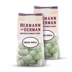 Hermann the German green apple hard candy 2-pack for a quick refreshing bite on the go
