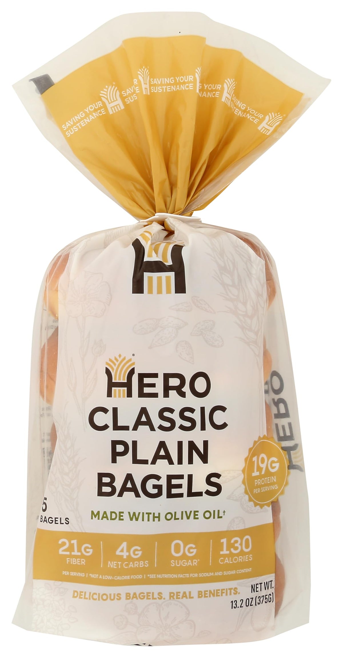 Hero Bread bagels plain classic for a quick, clean breakfast with honest ingredients.