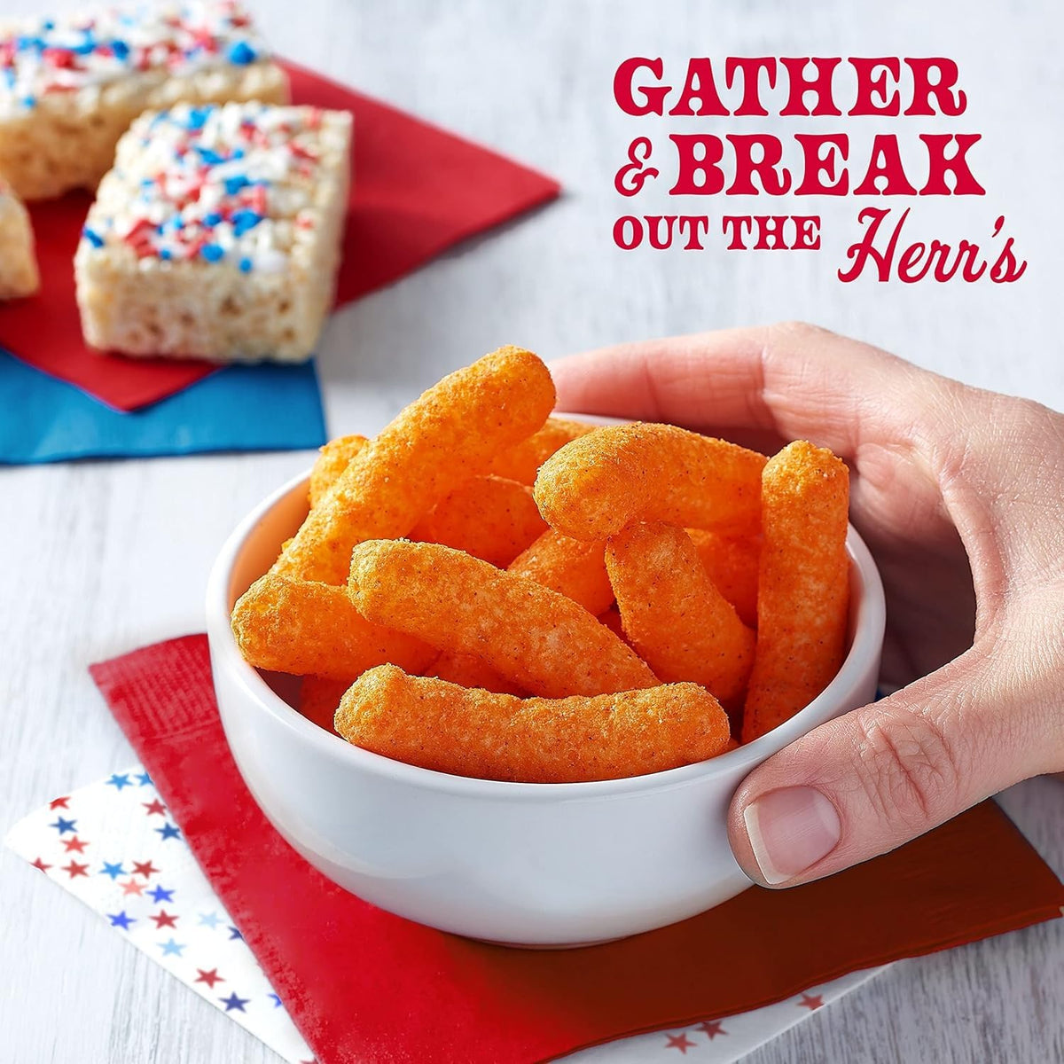 Herr's Carolina Reaper Cheese Curls 12-pack packaging preserves freshness for gatherings