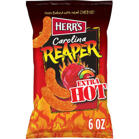 Herr's Carolina Reaper Cheese Curls served in a bowl for a spicy snack