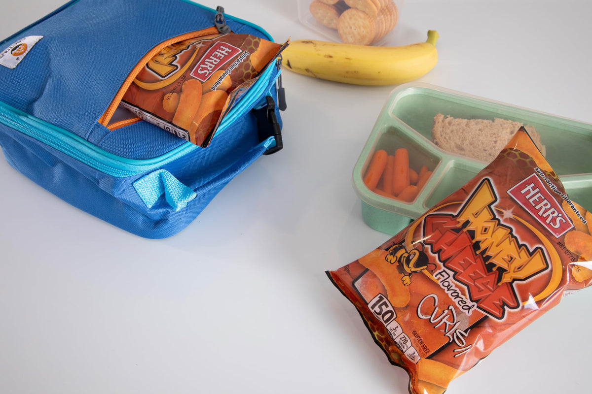Herr’s Honey Cheese Curls tucked into a lunchbox snack
