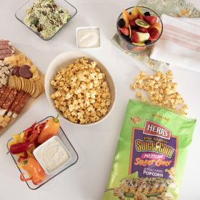 Herr's popcorn served in a bowl, ready for sharing.