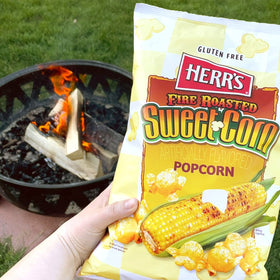 Herr's foil bag freshness seal closeup preserves flavor for outdoor events.