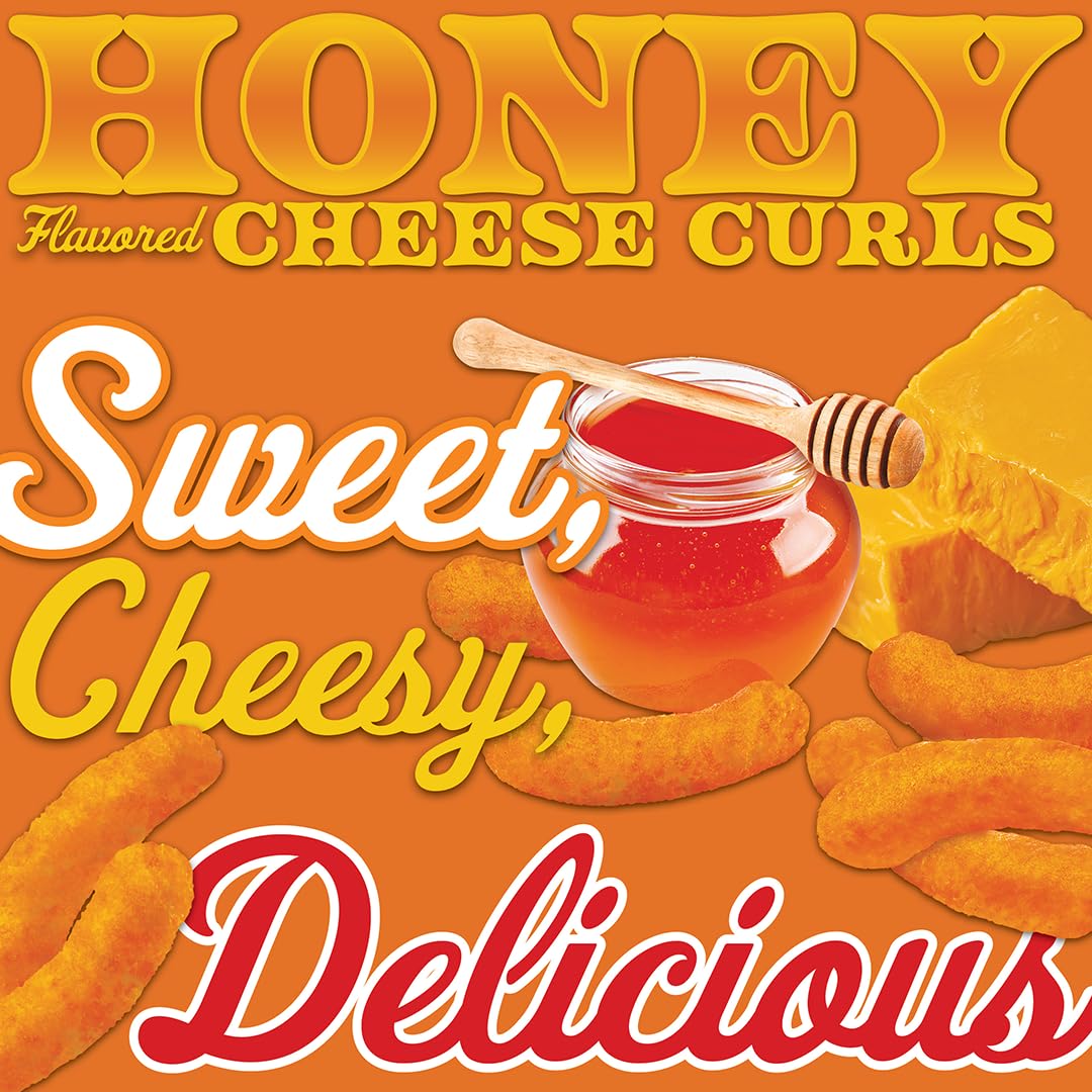 Herr's Honey Cheese Flavored Curls 24-count box showcases shareable gluten-free snacks.