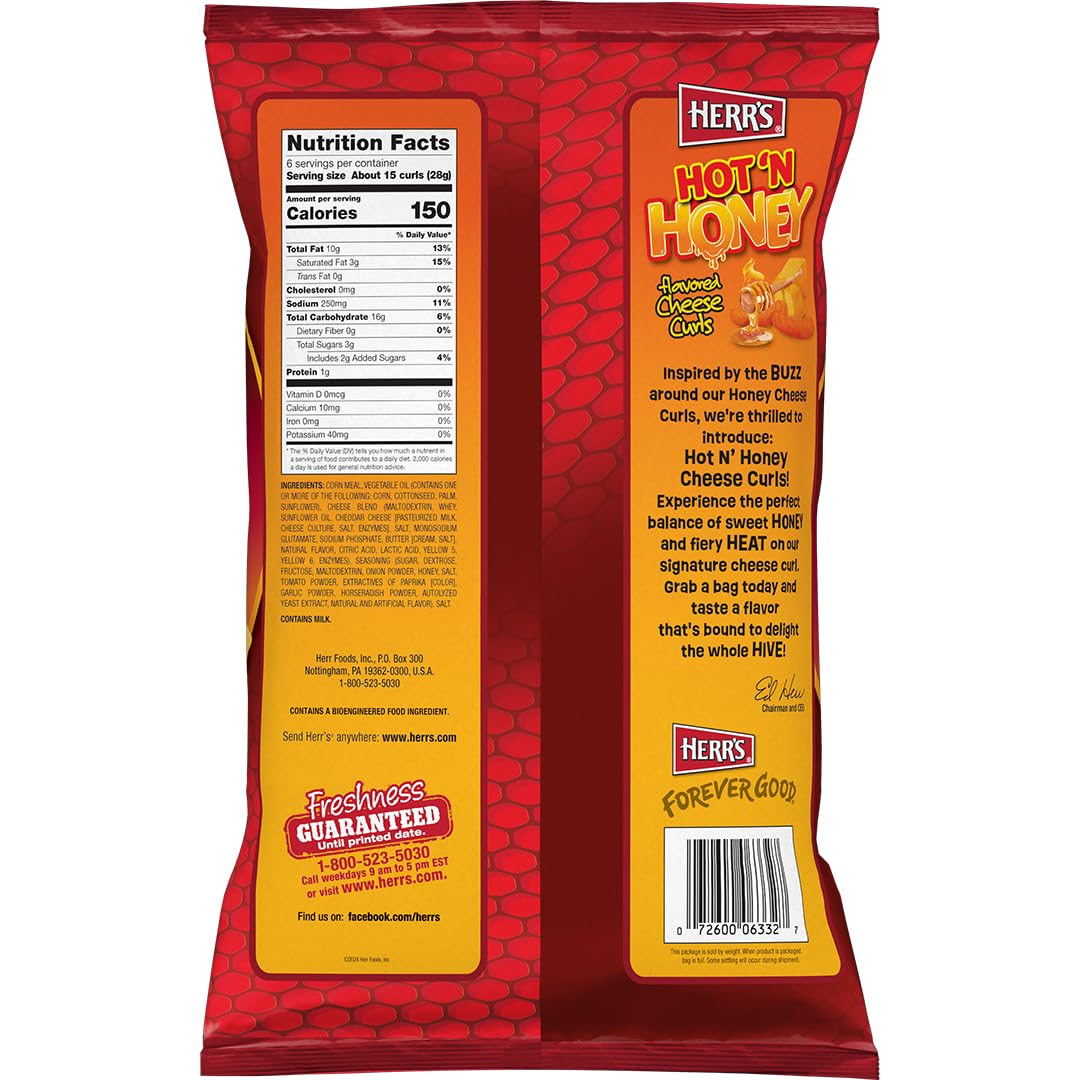 A bowl of Herr's Hot & Honey Cheese Curls ready to share