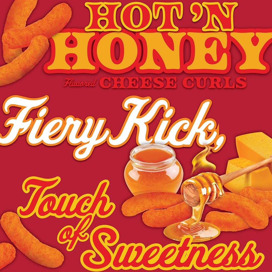 Herr's Hot & Honey Cheese Curls on a party platter for bold snacking
