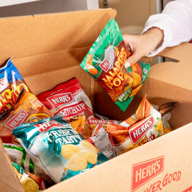 Herr's lunch-gaming-snack-cheese-curls ideal for quick flavor on the go.