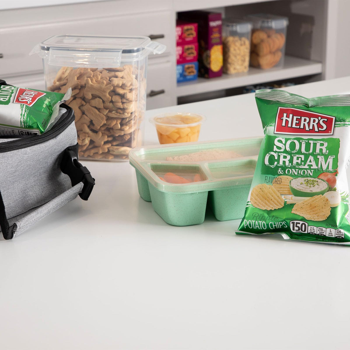 Herr's Sour Cream and Onion chips backyard-bbq invite guests to snack by the grill