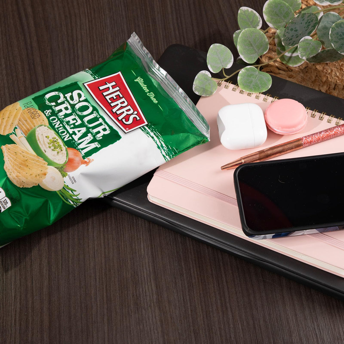 Herr's Sour Cream and Onion chips family-favorite enjoyed by kids and adults alike