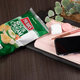 Herr's Sour Cream and Onion chips family-favorite enjoyed by kids and adults alike