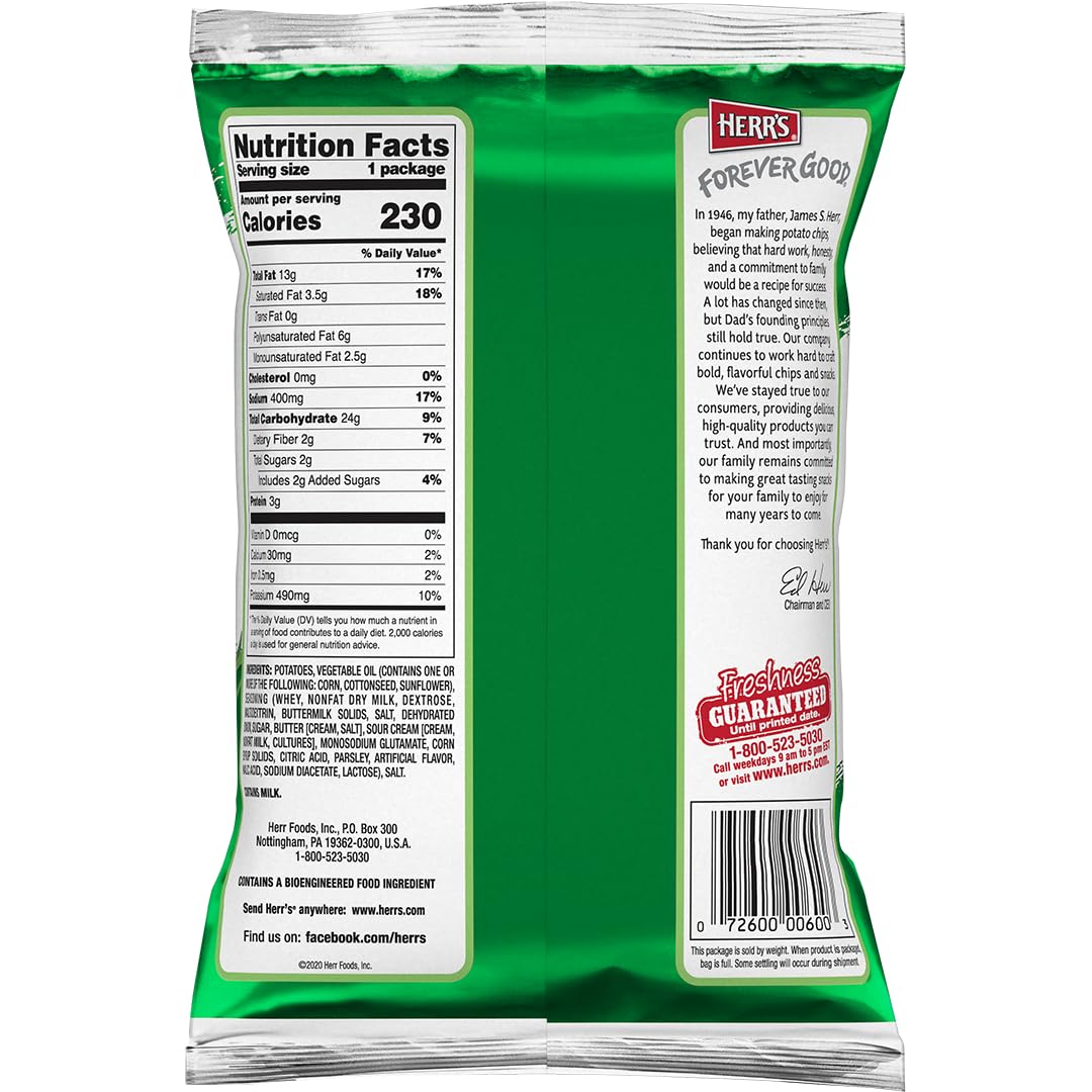 Herr's Sour Cream and Onion chips plate-serve ideal for snack platters