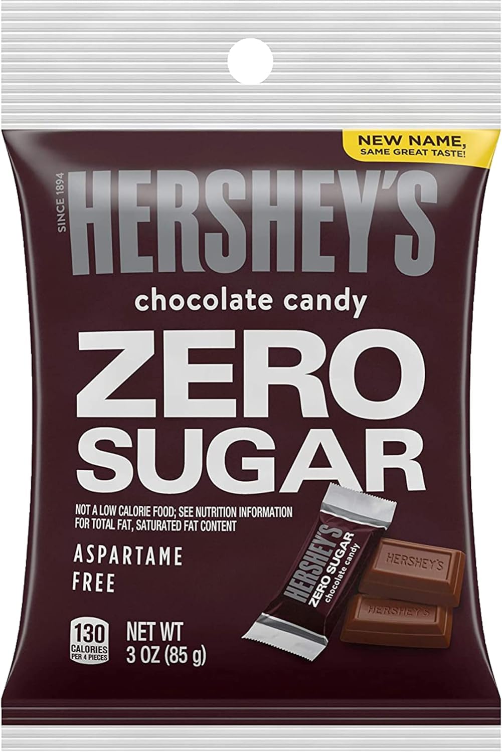 Hershey Sugar Free Caramel Filled 3oz bag with gooey caramel center.