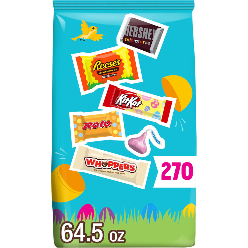 HERSHEY'S 270-piece assorted candy bag for Easter baskets and gatherings.