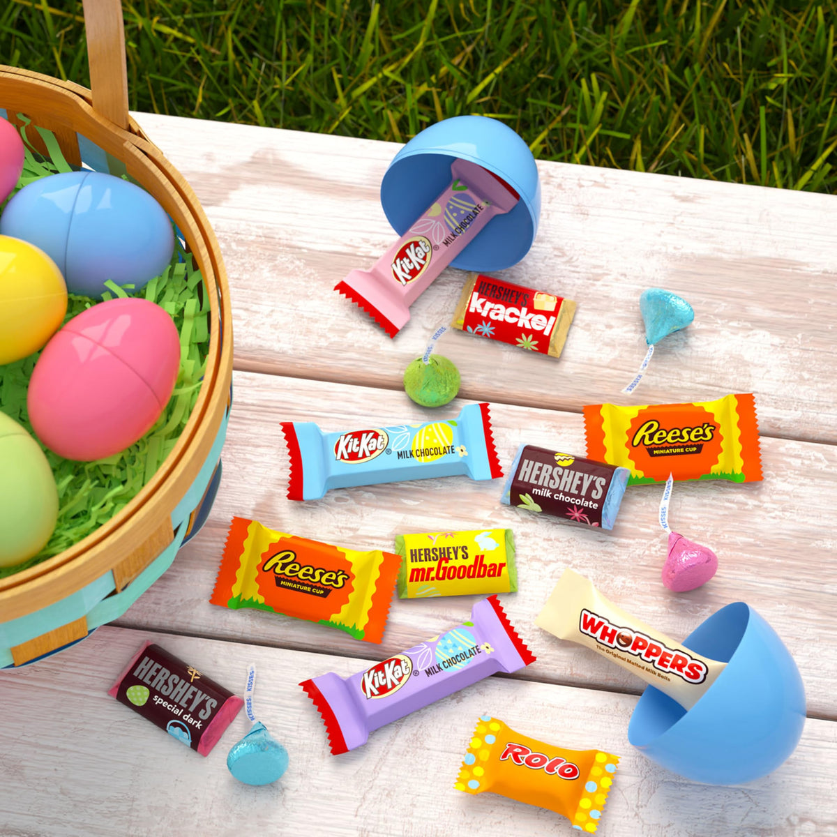 HERSHEY'S assortment for Easter egg filling and kid-friendly hunts.