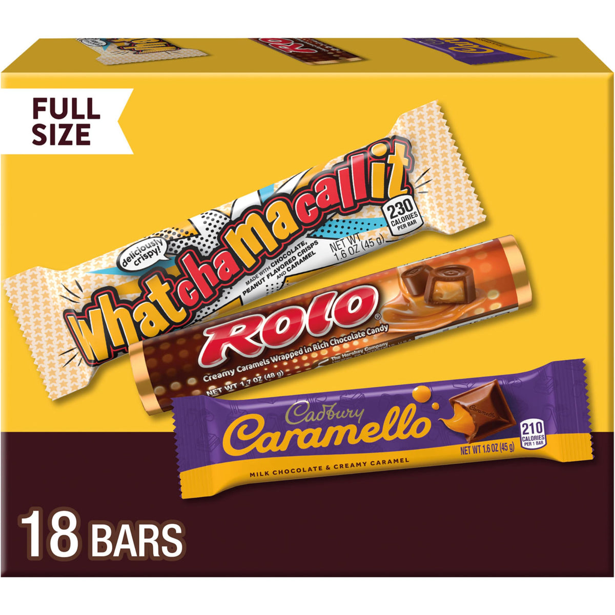 HERSHEY'S assorted caramel box front view, ideal for parties and sharing.