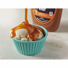 Hershey's caramel syrup drizzle over ice cream showcases versatile dessert topping