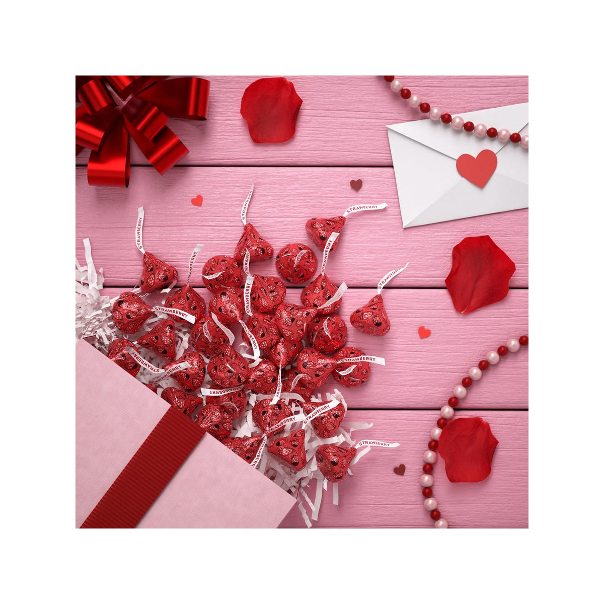 Hershey's Kisses in a candy dish, perfect for sharing during special moments.