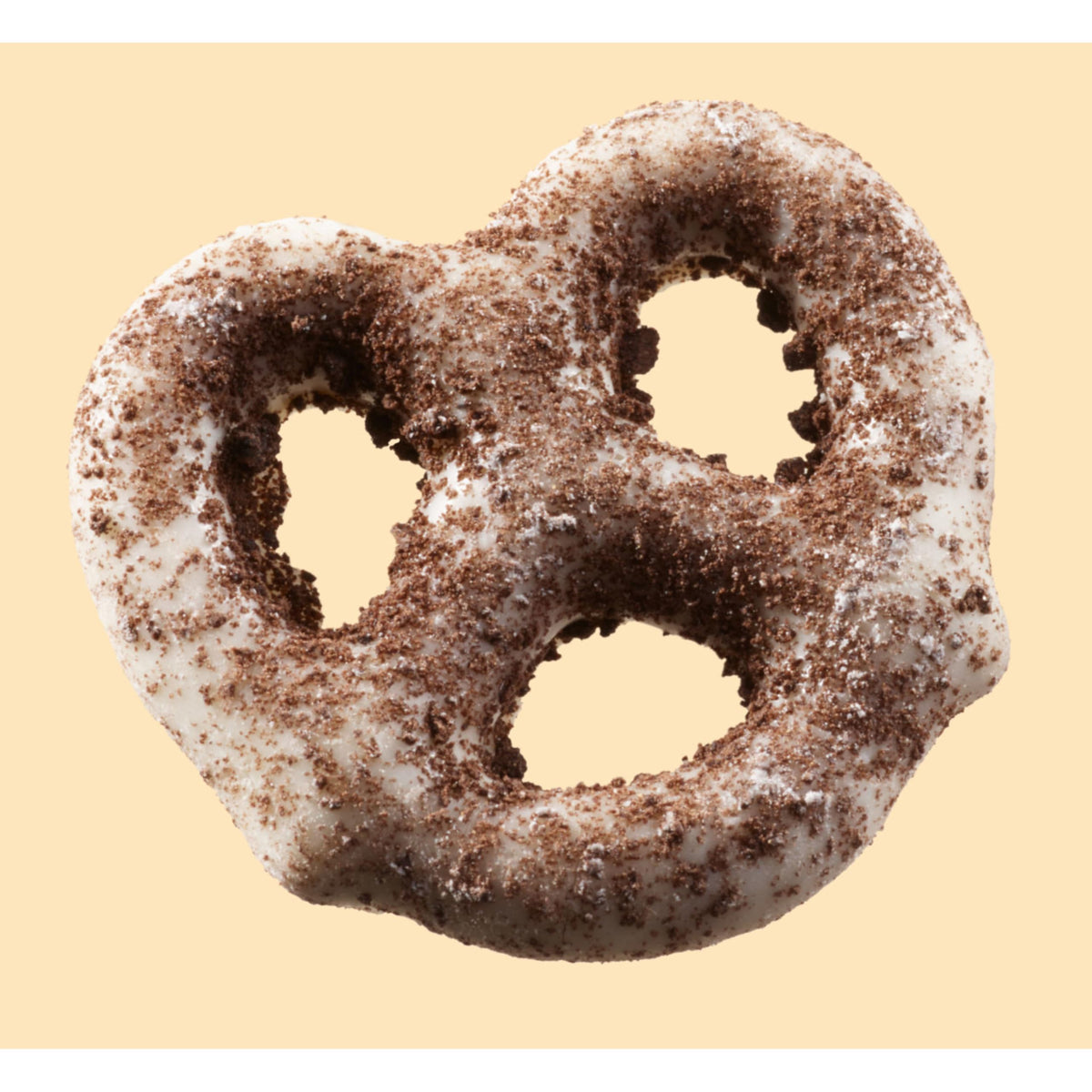 HERSHEY'S Cookies 'n' Creme Dipped Pretzels—crispy pretzels and creamy coating for snacking.