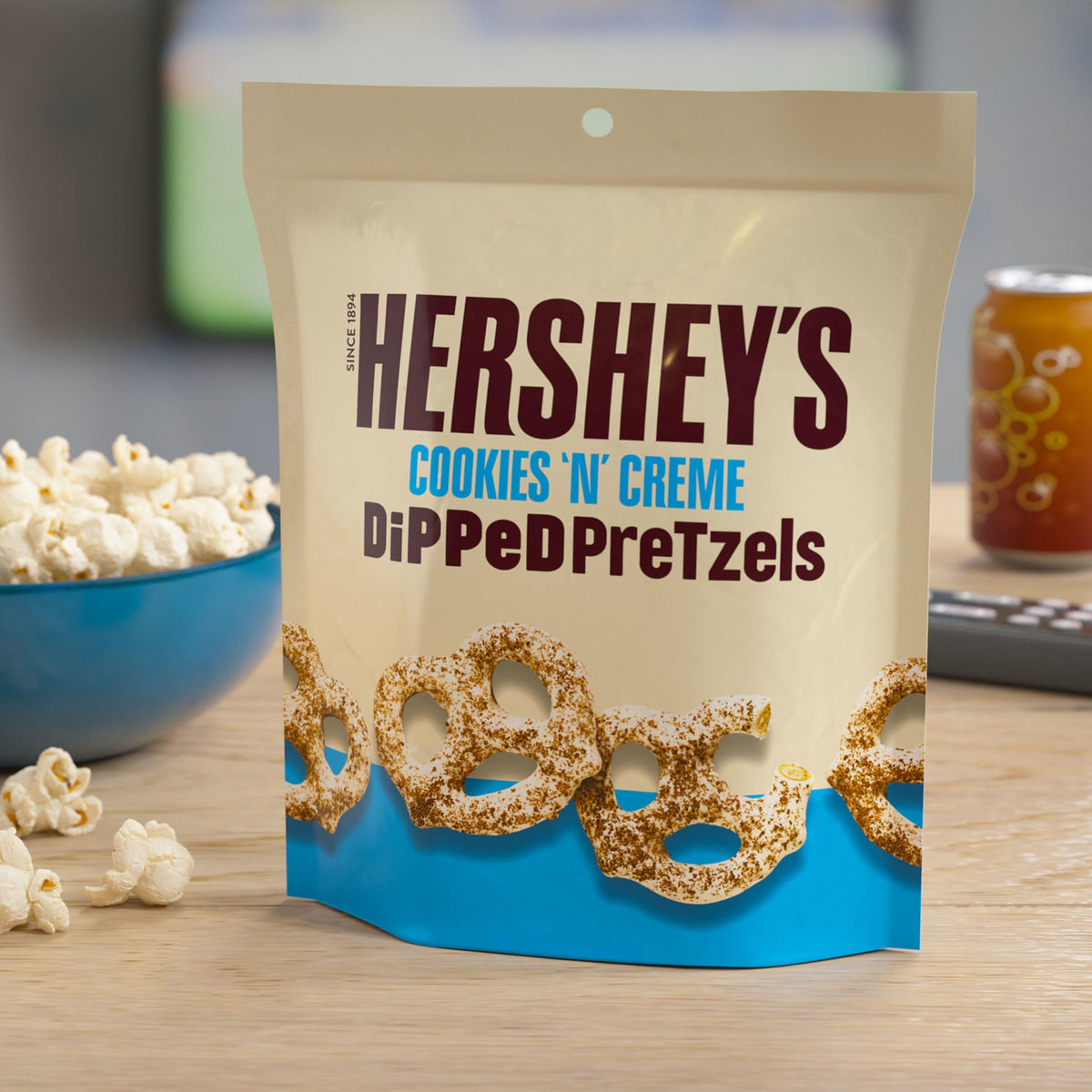 HERSHEY'S Cookies 'n' Creme Dipped Pretzels—perfect party snack to share.