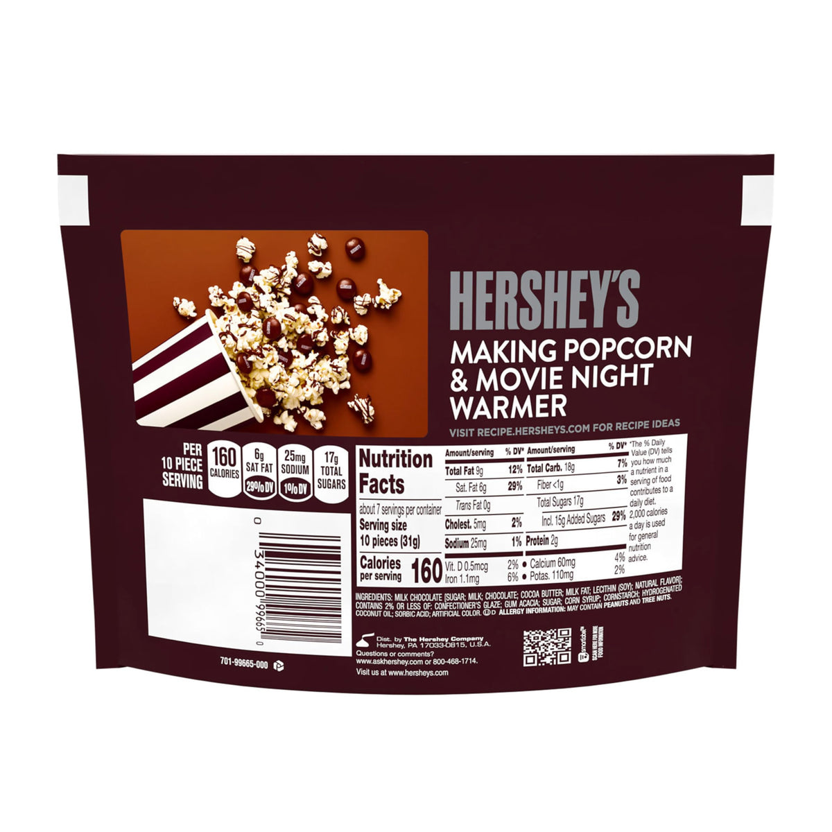 HERSHEY'S Drops Milk Chocolate Candy close-up shows the crunchy candy shell, ideal for movie night treats.