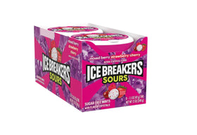 Hershey's Ice Breakers Sours 8-pack container top view shows portable mint pack