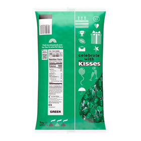 Hershey's KISSES green foil wrappers adding festive flair