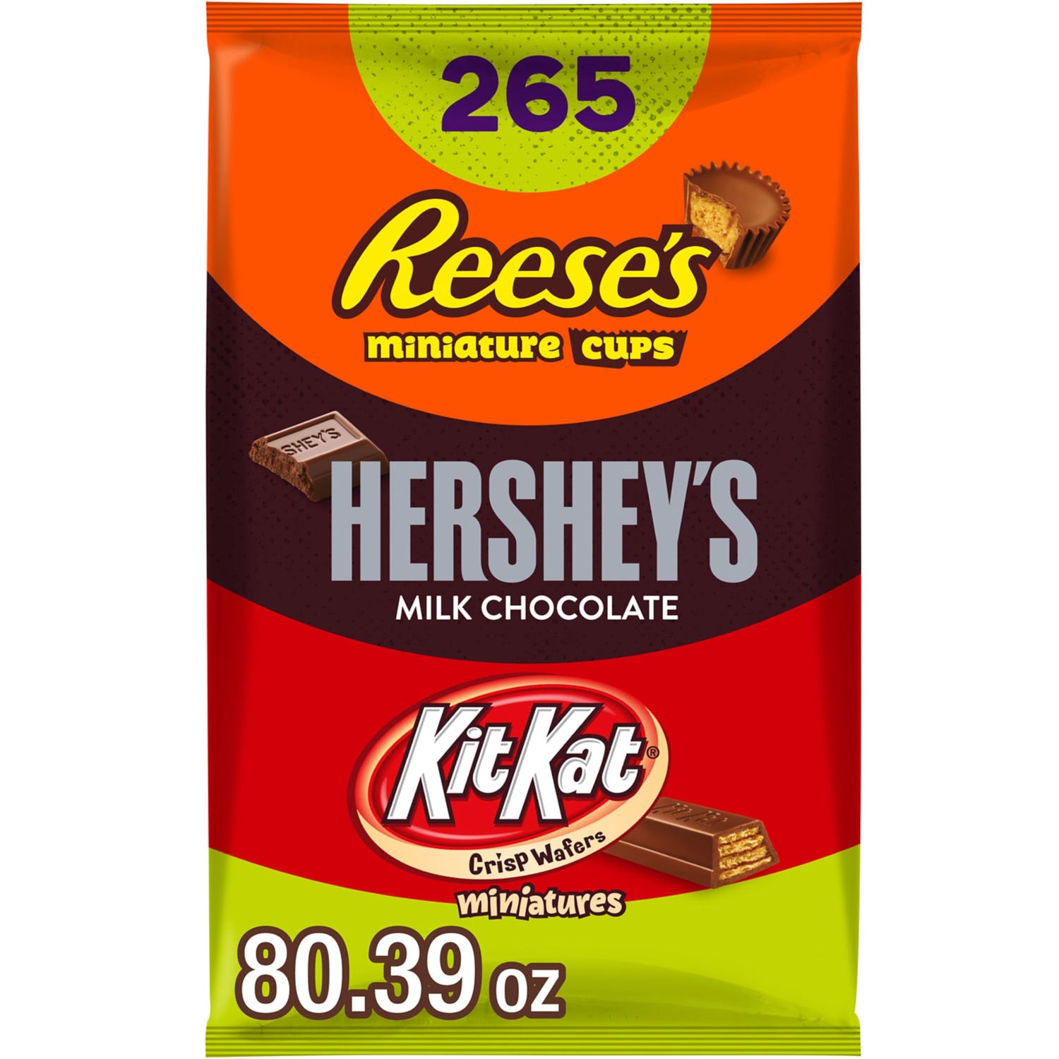 HERSHEY'S KIT KAT REESE'S assorted bag on display, ideal for office breaks.