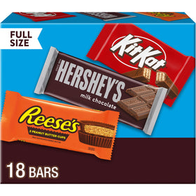 HERSHEY'S KIT KAT REESE'S variety box front view for family sharing