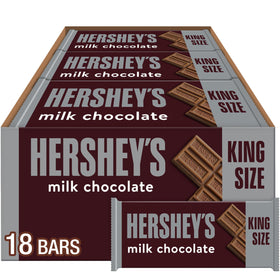 HERSHEY'S Milk Chocolate King Size bars in a bulk box, ideal for sharing at gatherings