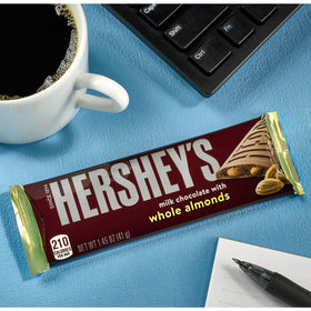 Hershey's almond bars ready for movie night snacking.