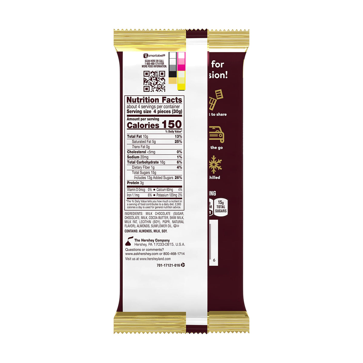 HERSHEY'S XL bars package, display shot, perfect pantry snack for busy days.