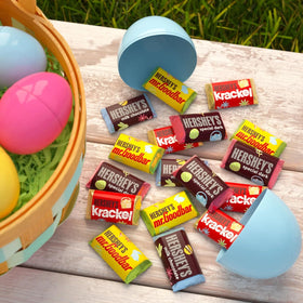 HERSHEY'S Miniatures Easter Krackel bar with crisp rice crunch.