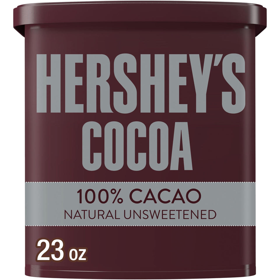HERSHEY'S natural unsweetened cocoa powder can 23 oz for versatile baking and rich hot cocoa