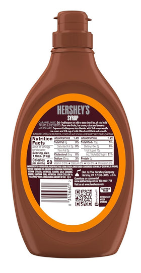 Hershey's Caramel Syrup swirl over pancakes or desserts for richness