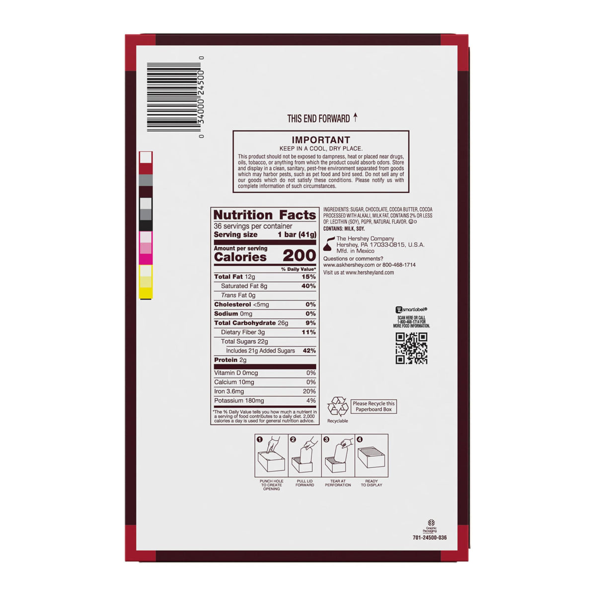 Individually wrapped HERSHEY'S SPECIAL DARK Mildly Sweet bars stay fresh on the go