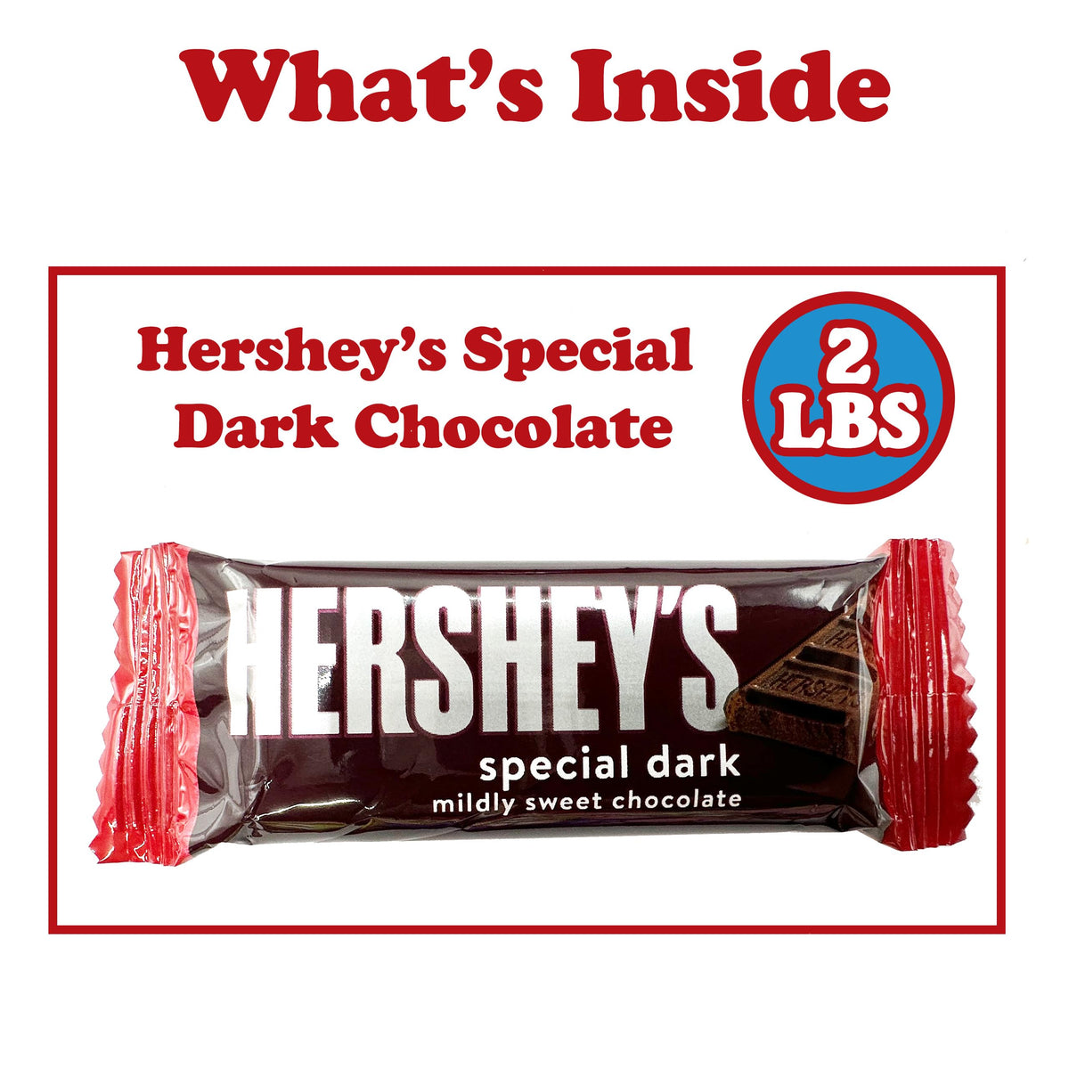 Hershey's Special Dark mini bars, snack-size portions for quick indulgences.