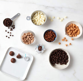 Hersheys Zero Sugar Chips folded into cookies for classic flavor.