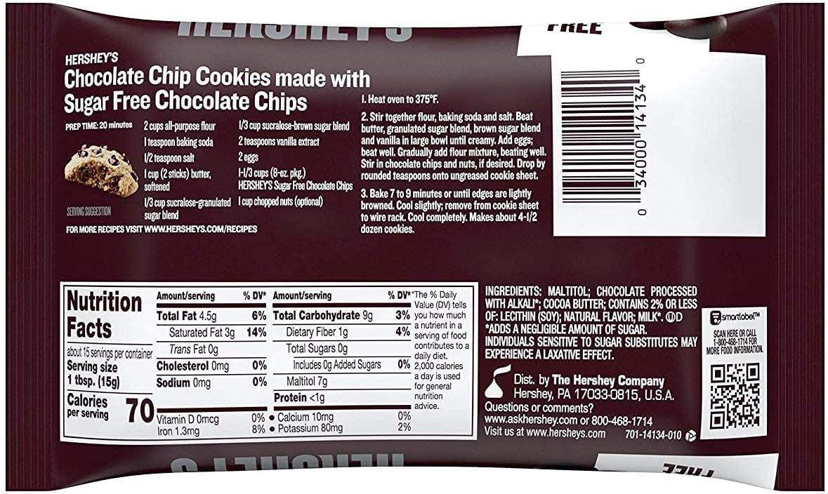 Hersheys Zero Sugar Chips topping ice cream for a sugar-free treat.