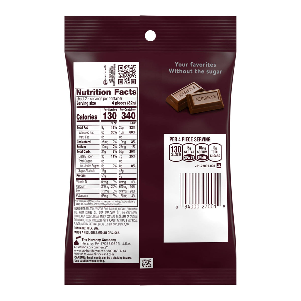 Hershey's Zero Sugar bars in bulk case for stocking or resale.